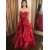 A-Line Long Burgundy Sweetheart Prom Dresses Formal Evening Gowns 901804
