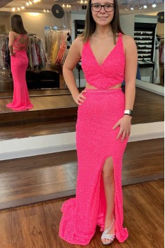 Long Fuchsia Prom Dresses Formal Evening Gowns 901809