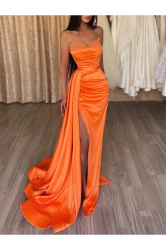 Mermaid Sexy Beaded Prom Formal Evening Dress with High Slit 901817