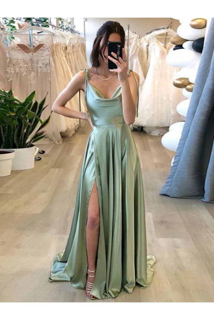 Long Simple Spaghetti Straps Prom Dresses Formal Evening Gowns 901848