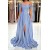 A-Line Long Blue Sparkle Prom Dresses Formal Evening Dresses 901897
