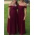Long Grape Purple Chiffon Floor Length Bridesmaid Dresses 902017