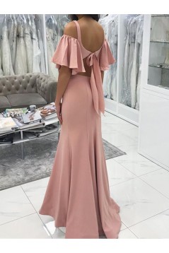 Mermaid Long Pink Floor Length Bridesmaid Dresses 902021