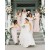Long Pink Chiffon V Neck Floor Length Bridesmaid Dresses 902042