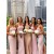 Mermaid Strapless Long Pink Floor Length Bridesmaid Dresses 902049