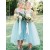 High Low Blue Tulle Bridesmaid Dresses 902054