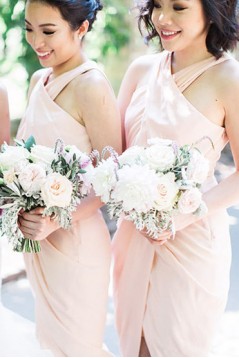 Sheath/Column Pink Chiffon Bridesmaid Dresses 902059
