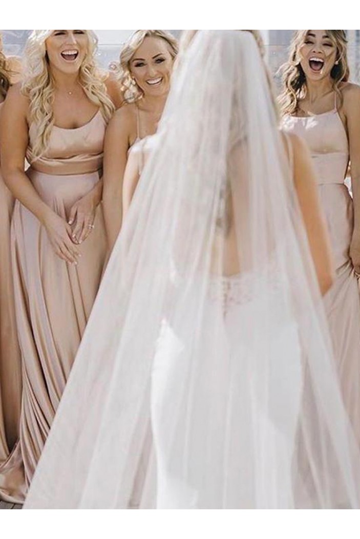 A-Line Spaghetti Straps Long Bridesmaid Dresses 902114