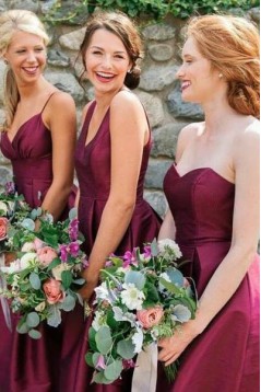 Long Grape Purple Floor Length Bridesmaid Dresses 902132