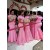 Mermaid Long Pink Off the Shoulder Bridesmaid Dresses 902159