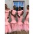 Long Pink Mermaid Off the Shoulder Bridesmaid Dresses 902186