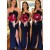 Mermaid Strapless Long Navy Blue Bridesmaid Dresses 902220
