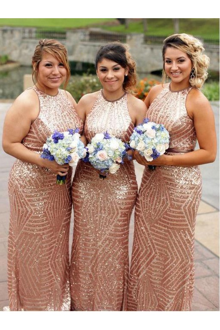 Long Sequin Sparkle Bridesmaid Dresses 902236