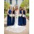 Long Royal Blue Chiffon Floor Length Bridesmaid Dresses 902243
