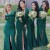 Long Green Floor Length Bridesmaid Dresses with Long Sleeves 902285