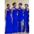 Long Royal Blue One Shoulder Bridesmaid Dresses 902291