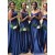 Long Royal Blue Off the Shoulder Bridesmaid Dresses 902304