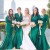 Long Green Mermaid Bridesmaid Dresses with Long Sleeves 902375