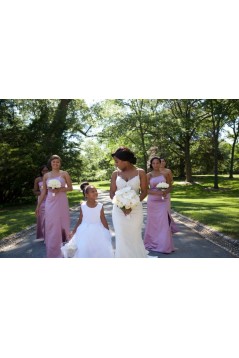 Long Lilac Strapless Floor Length Bridesmaid Dresses 902379