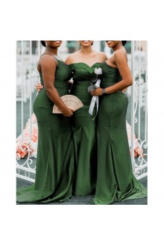 Long Green Floor Length Bridesmaid Dresses 902400