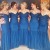 Long Royal Blue Mermaid Tulle Bridesmaid Dresses 902462