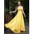 Long Yellow V Neck Bridesmaid Dresses 902477