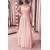 Long Pink Chiffon Spaghetti Straps Bridesmaid Dresses 902481