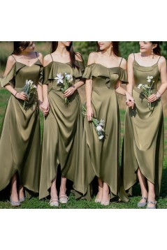 A-Line Spaghetti Straps Floor Length Green Bridesmaid Dresses 902515