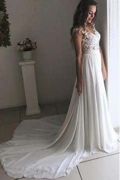 Elegant Chiffon and Lace Wedding Dresses Bridal Gowns 903005