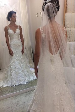 Elegant Mermaid Lace Wedding Dresses Bridal Gowns 903021