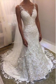 Elegant Mermaid Lace Wedding Dresses Bridal Gowns 903021