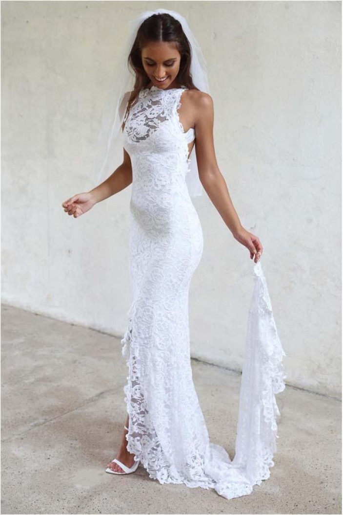 Elegant Lace Long Wedding Dresses Bridal Gowns 903071