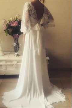 A-Line Chiffon and Lace Wedding Dresses Bridal Gowns 903086