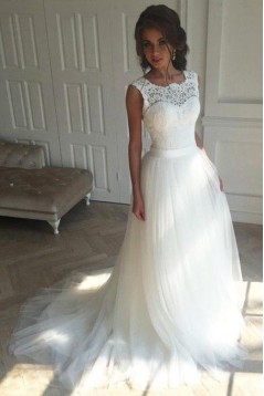 Elegant Lace and Tulle Wedding Dresses Bridal Gowns 903099