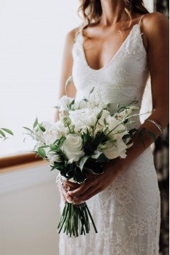 Sheath Lace Long Wedding Dresses Bridal Gowns 903173
