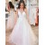 A-Line Lace V Neck Wedding Dresses Bridal Gowns 903198