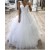 A-Line Lace and Tulle V Neck Wedding Dresses Bridal Gowns 903219