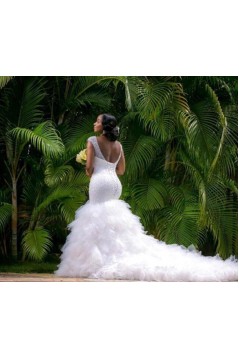 Mermaid Beaded Tulle Wedding Dresses Bridal Gowns 903241