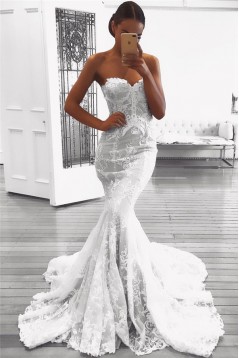 Mermaid Sweetheart Lace and Tulle Wedding Dresses Bridal Gowns 903247