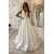 A-Line V Neck Long Satin Wedding Dresses Bridal Gowns 903263