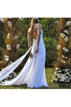 Elegant Long Chiffon and Lace Spaghetti Straps Wedding Dresses Bridal Gowns 903267