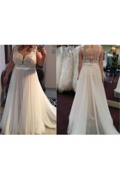 A-Line Lace and Tulle Wedding Dresses Bridal Gowns 903268