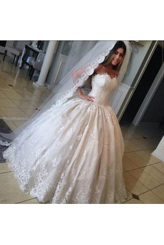 A-Line Sweetheart Lace Ball Gowns Wedding Dresses Bridal Gowns 903309