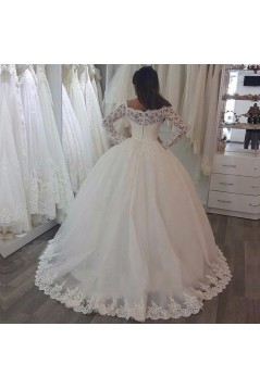 Ball Gowns Lace Long Sleeves Wedding Dresses Bridal Gowns 903378