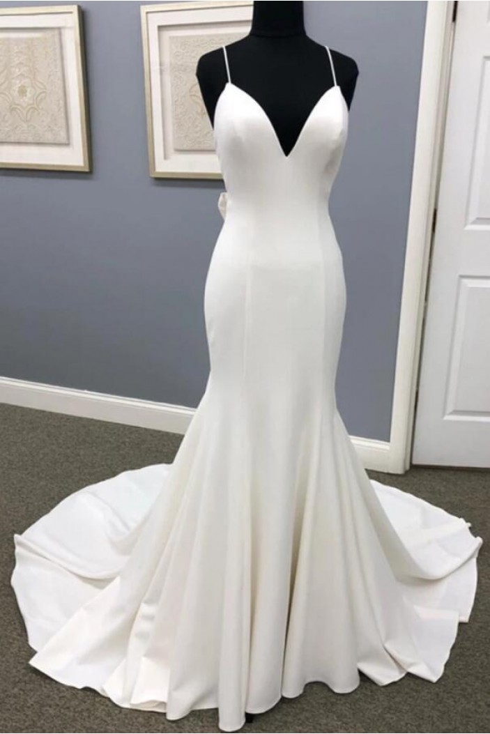 Mermaid Spaghetti Straps Long Wedding Dresses Bridal Gowns 903442