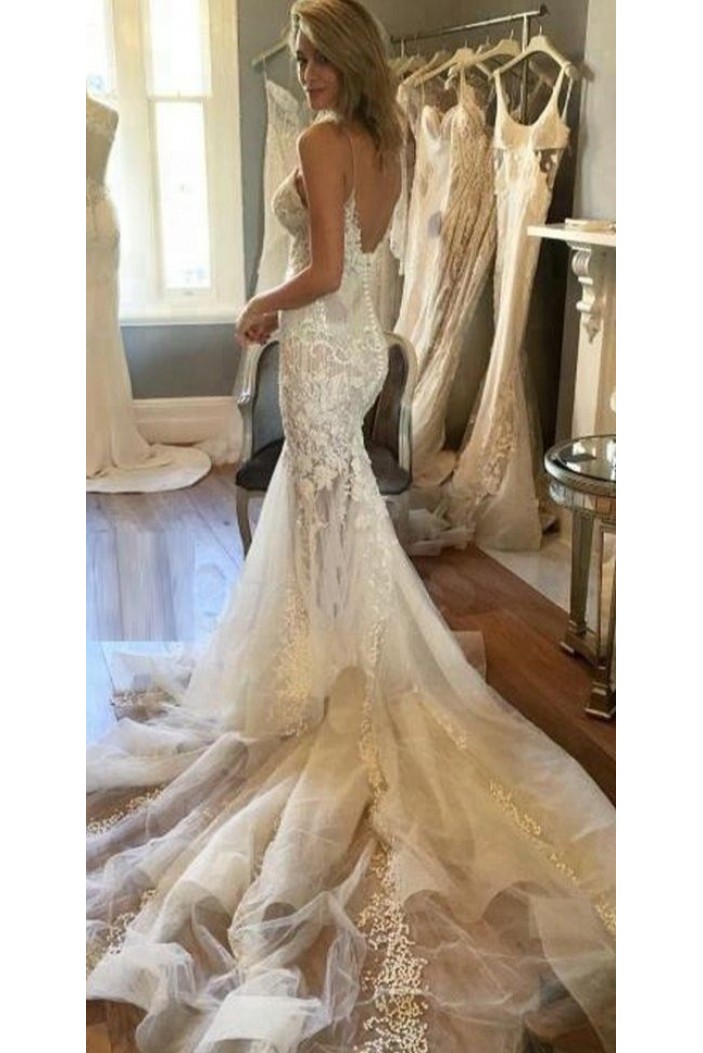Mermaid Lace Long Wedding Dresses Bridal Gowns 903460