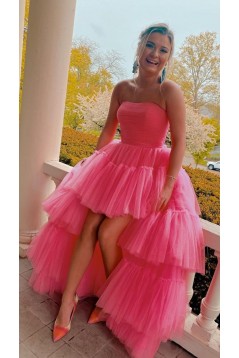 Short High Low Strapless Tulle Prom Dress Homecoming Graduation Dresses 904008
