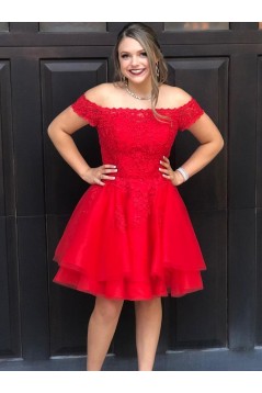Short Red Lace Prom Dress Homecoming Graduation Cocktail Dresses 904031