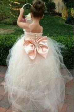 Cute Beaded Tulle Flower Girl Dresses 905038