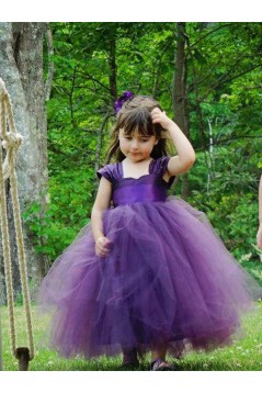 Cute Purple Tulle Flower Girl Dresses 905068